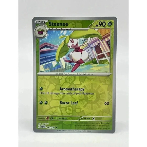 Steenee 017/197 Reverse‎ Holo Obsidian Flames Common Pokemon TCG Mint Unplayed - Picture 1 of 7